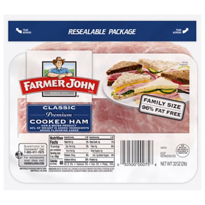 Farmer John Classic Cooked Ham 32 Oz - 32 OZ - Image 2