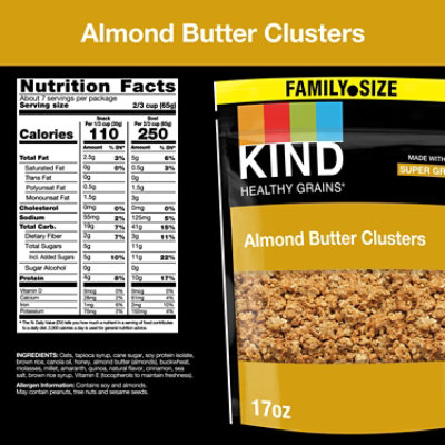 Kind Almond Butter Healthy Grains Clusters 17.0 Oz Bag - 17 OZ - Image 1