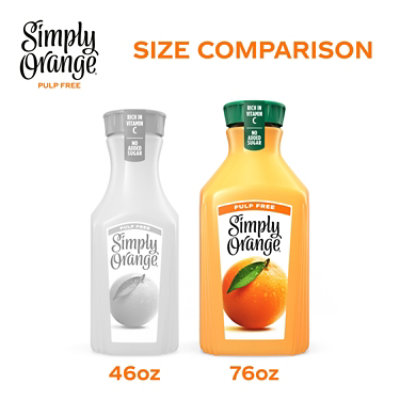 Simply Orange Pulp Free Juice Bottle, 76 Fl Oz - 76 FZ - Image 2