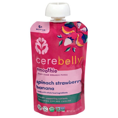Pouch Organic Spinach Strawberry Smoothie - 4 OZ