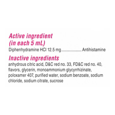 Benadryl 12.5mg Allergy Liquid Wild Cherry 4fz - 4 FZ - Image 3