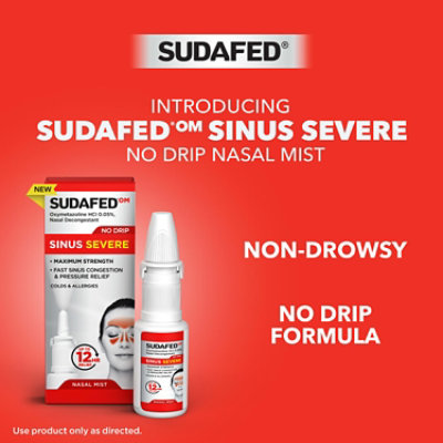 Sudafed Om Sinus Severe No Drip Nasal Spray 1fz - 1 FZ - Image 3