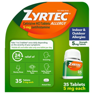 Zyrtec Allergy 5mg Tablet 35ct - 35 CT - Image 1