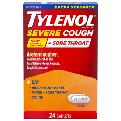 Tylenol Extra Strength Cold Severe Cough Day Caplets 24ct - 24 CT - Image 2