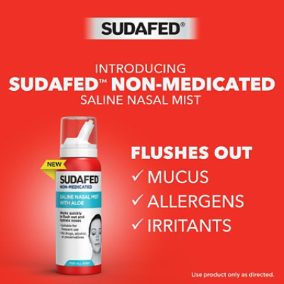 Sudafed Soothing Saline Plus Aloe Nasal Mist 1fz - 3 FZ - Image 2