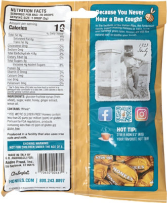 Honees Honey Ginger Drops Bag 3.5 Oz - 20 CT - Image 6