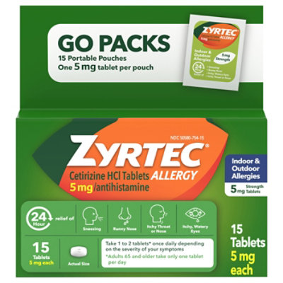 Zyrtec Allergy 5mg Tablet 15ct - 15 CT - Image 2