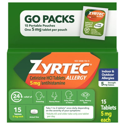 Zyrtec Allergy 5mg Tablet 15ct - 15 CT - Image 1