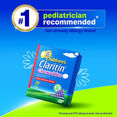 Claritin Allergy Childrens 24 Hour 5mg Grape Chewables - 60 Count - Image 3