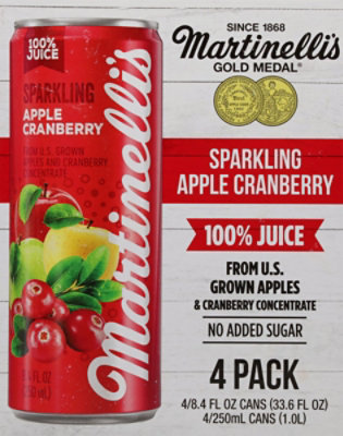 Martinelli's Sparkling Apple Cranberry - 4-8.4 FZ - Image 6