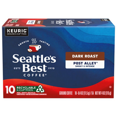 Seattles Best Coffee Ground Dark Roast Smooth Post Alley Blend 10 Count Pods - 4 Oz - Image 3