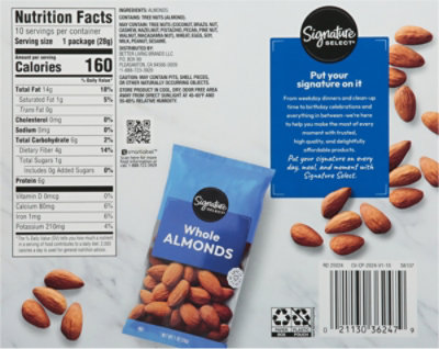 Signature Select Raw Whole Almonds Multipack 10 Bags 1 Oz - 10-1 OZ - Image 5