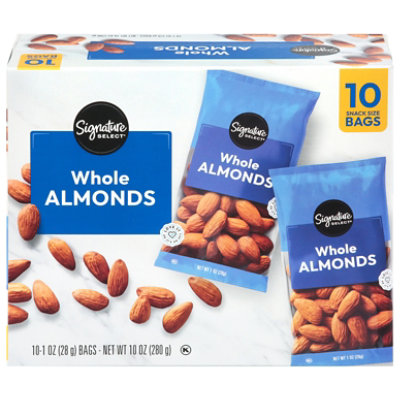 Signature Select Raw Whole Almonds Multipack 10 Bags 1 Oz - 10-1 OZ - Image 1