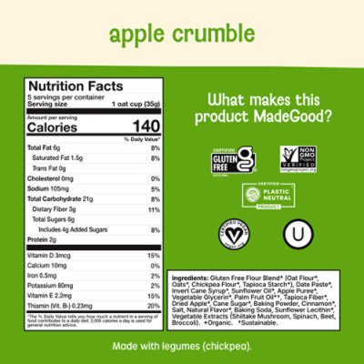 Made Good Apple Crumble Oat Cups - 6.15 OZ - Image 3