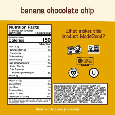 Made Good Banana Choc Chip Oat Cups - 6.15 OZ - Image 3