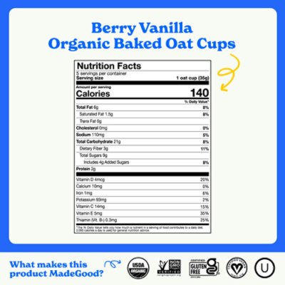 Made Good Berry Vanilla Oat Cups - 6.15 OZ - Image 3
