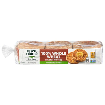 Open Nature English Muffins 100% Whole Wheat - 15 OZ - Image 1