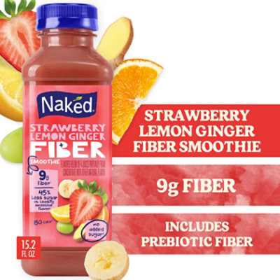 Naked Strawberry Lemon Ginger Fiber Smoothie Bottle - 15.2 Fl. Oz. - Image 1