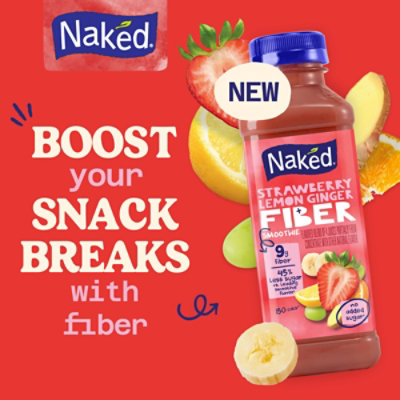 Naked Strawberry Lemon Ginger Fiber Smoothie Bottle - 15.2 Fl. Oz. - Image 2