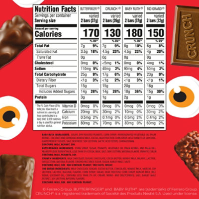 Butterfinger, CRUNCH, Baby Ruth, 100 Grand Halloween Candy Chocolate-y Pack - Image 6