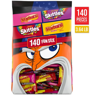 SKITTLES & STARBURST Fun Size Chewy Halloween Candy Variety Pack - 140 Count - Image 1