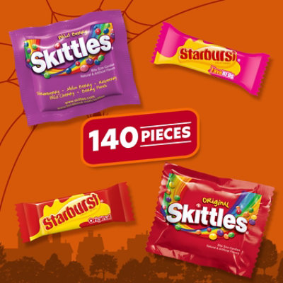 SKITTLES & STARBURST Fun Size Chewy Halloween Candy Variety Pack - 140 Count - Image 2