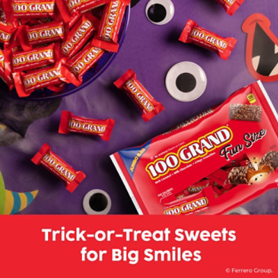 100 Grand Fun Size Halloween Candy Bars, Crispy Crunchies & Milk Chocolate with Caramel - Image 2