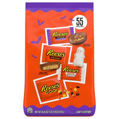 REESE'S Assorted Flavored Snack Size Peanut Butter Halloween Candy Bag - 30.45 Oz - Image 1
