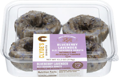 Clydes Donuts Blueberry Lavender Cake Donuts - 13.2 OZ - Image 1