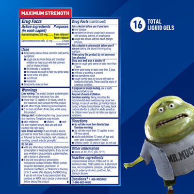 Mucinex Rapid Clear Pain Headache & Congestion Liquid Gels - 16 Count - Image 6