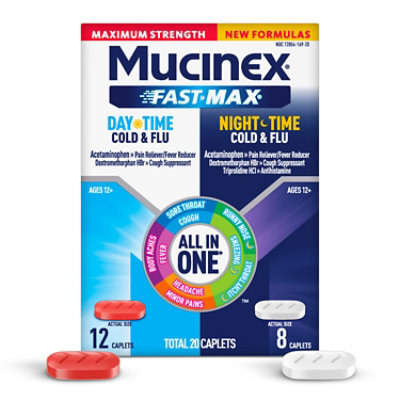 Mucinex Fast-Max Daytime Cold & Flu & Nighttime Cold & Flu Caplets - 20 Count - Image 2