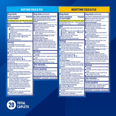 Mucinex Fast-Max Daytime Cold & Flu & Nighttime Cold & Flu Caplets - 20 Count - Image 3