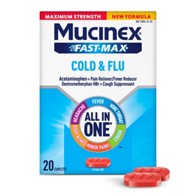 Mucinex Maximum Strength Fast-Max Caps Cold & Flu- 20 Count - Image 2