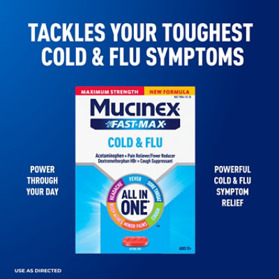 Mucinex Maximum Strength Fast-Max Caps Cold & Flu- 20 Count - Image 3