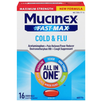 Mucinex Fast-Max Cold & Flu Liquid Gels - 16 Count - Image 1
