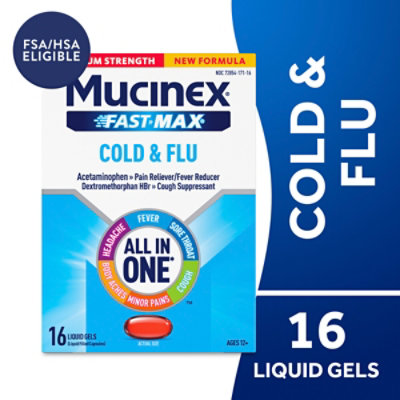 Mucinex Fast-Max Cold & Flu Liquid Gels - 16 Count - Image 1
