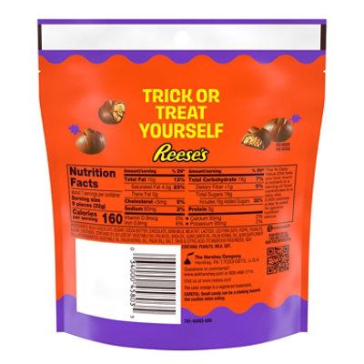 REESE'S Unwrapped Milk Chocolate Peanut Butter Creme Mini Pumpkins Halloween Candy Bag - 7.6 Oz - Image 2