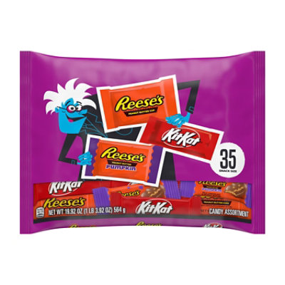 KIT KAT and REESE'S Assorted Milk Chocolate Snack Size Halloween Candy Bag - 19.92 Oz - Image 1