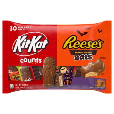 KIT KAT and REESE'S Assorted Milk Chocolate Snack Size Halloween Candy Bag - 18.44 Oz - Image 1