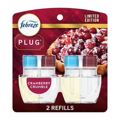 Febreze Plug Scented Oil Refills, Limited Edition Cranberry Crumble - 2-.87 Fl. Oz. - 2-.87 FZ - Image 1