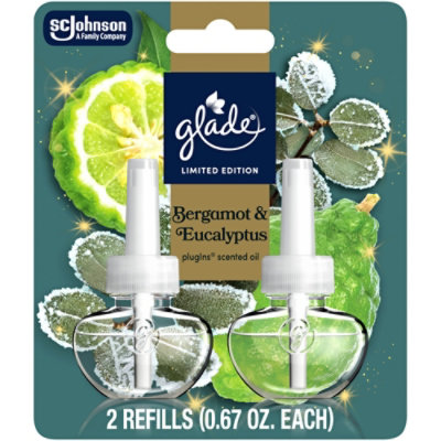 Glade Plugins Scented Oil Refills, Limited Edition Bergamot & Eucalyptus - 2-.67 Fl. Oz. - 2-.67 FZ - Image 1