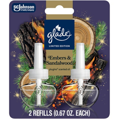 Glade Plugins Scented Oil Refills, Limited Edition Embers & Sandlewood - 2-.67 Fl. Oz. - 2-.67 FZ - Image 1