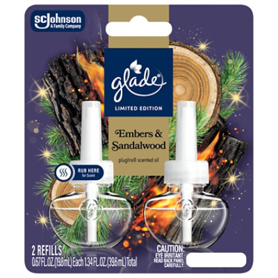 Glade Plugins Scented Oil Refills, Limited Edition Embers & Sandlewood - 2-.67 Fl. Oz. - 2-.67 FZ - Image 2