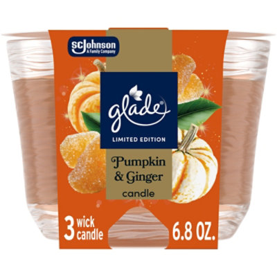 Glade 3 Wick Candle, Limited Edition Pumpkin & Ginger - 6.8 Oz. - 6.8 OZ - Image 1