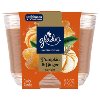 Glade 3 Wick Candle, Limited Edition Pumpkin & Ginger - 6.8 Oz. - 6.8 OZ - Image 2