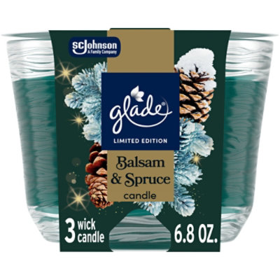 Glade 3 Wick Candle, Limited Edition Balsam & Spruce - 6.8 Oz. - 6.8 OZ - Image 1