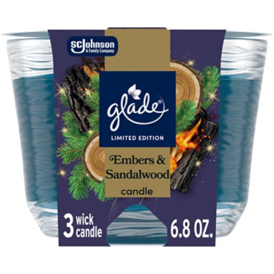 Glade 3 Wick Candle, Limited Edition Embers & Sandlewood - 6.8 Oz. - 6.8 OZ - Image 1