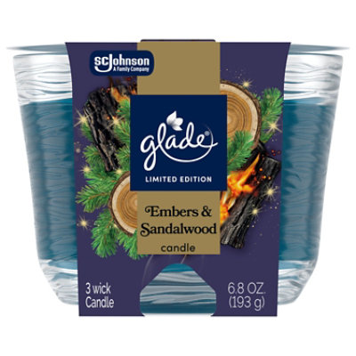 Glade 3 Wick Candle, Limited Edition Embers & Sandlewood - 6.8 Oz. - 6.8 OZ - Image 2