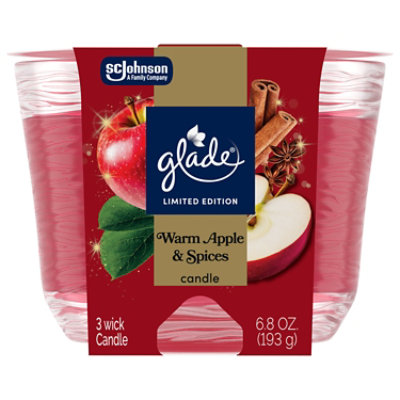 Glade 3 Wick Candle, Limited Edition Warm Apple & Spices - 6.8 Oz. - 6.8 OZ - Image 2