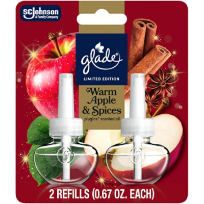 Glade Plugins Scented Oil Refills, Limited Edition Warm Apple & Spices - 2-.67 Fl. Oz. - 2-.67 FZ - Image 1